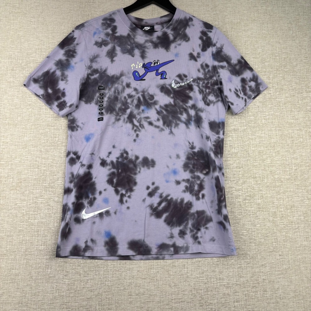 Nike Mens Tie Dye Graphic T-Shirt Purple Black Since 1964 Setting The Tempo M